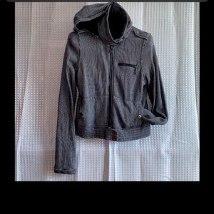 Hurley Blue & white Striped Zip-up Hooded Jacket